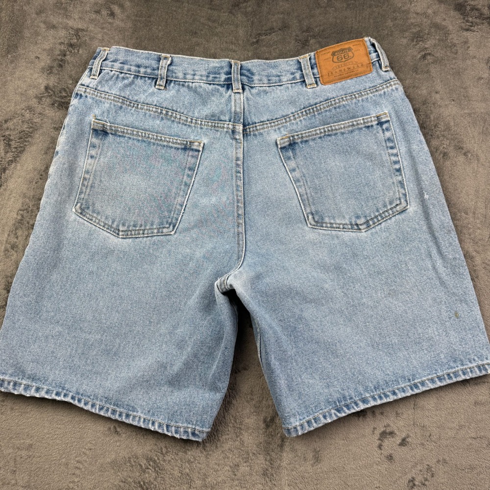 Route 66 Denim Shorts Mens 36 Relaxed Fit Light Wash Good Condition